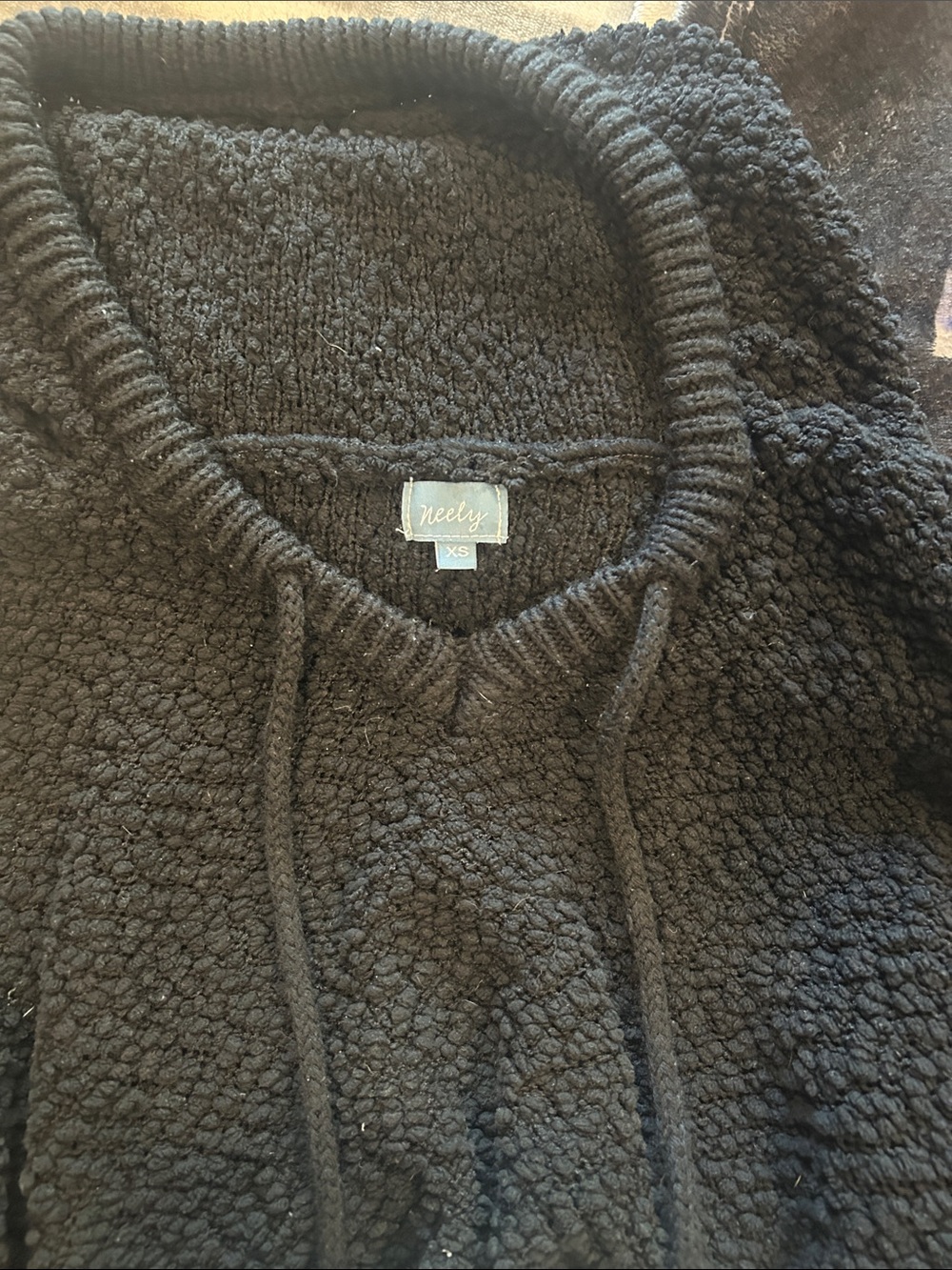 Black Pullover Hoodie Sweater -